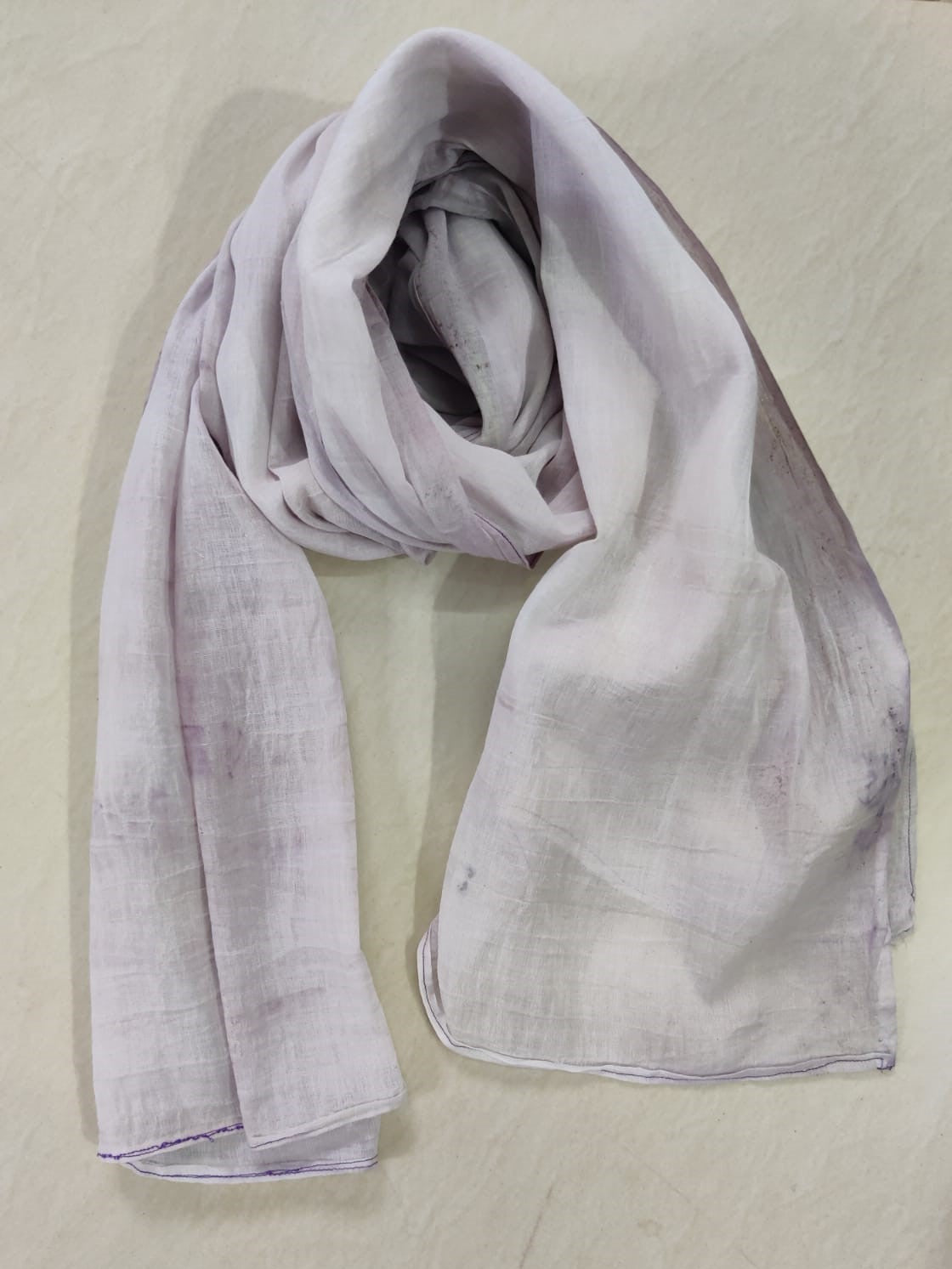100% cotton hand made Blue berry  dyed printed scarf
