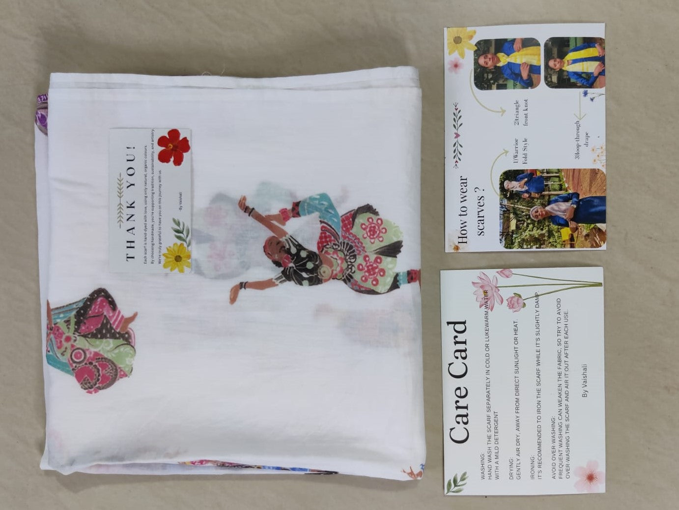100% cotton Dancing lady printed scarf