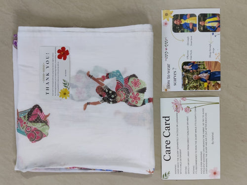 100% cotton Dancing lady printed scarf