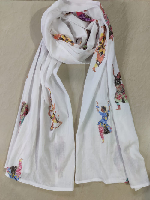 100% cotton Dancing lady printed scarf