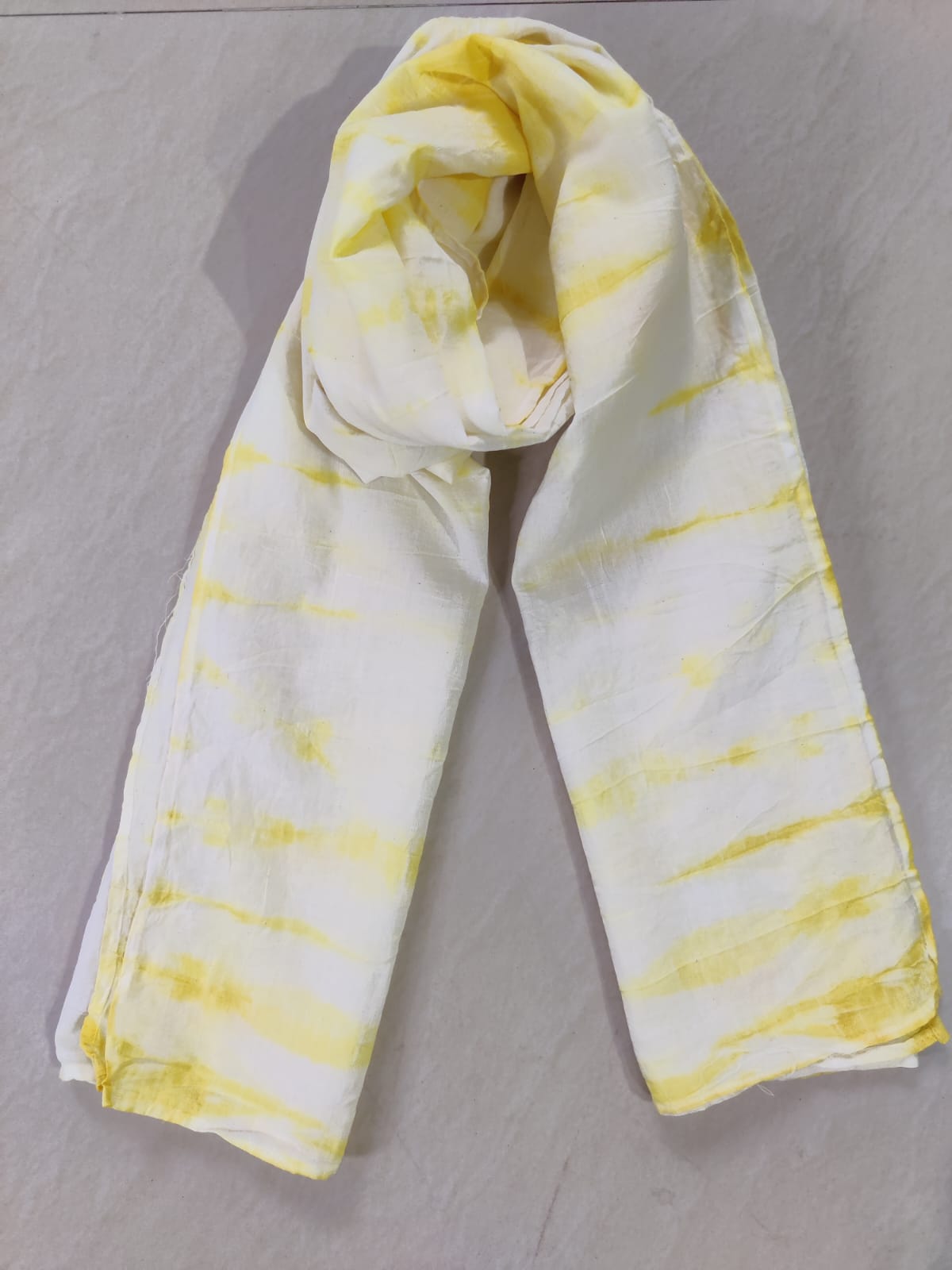 100% cotton hand made turmeric dyed printed scarf