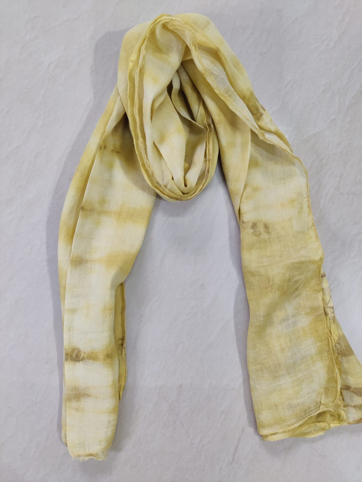 100% cotton hand made Marigold dyed printed scarf