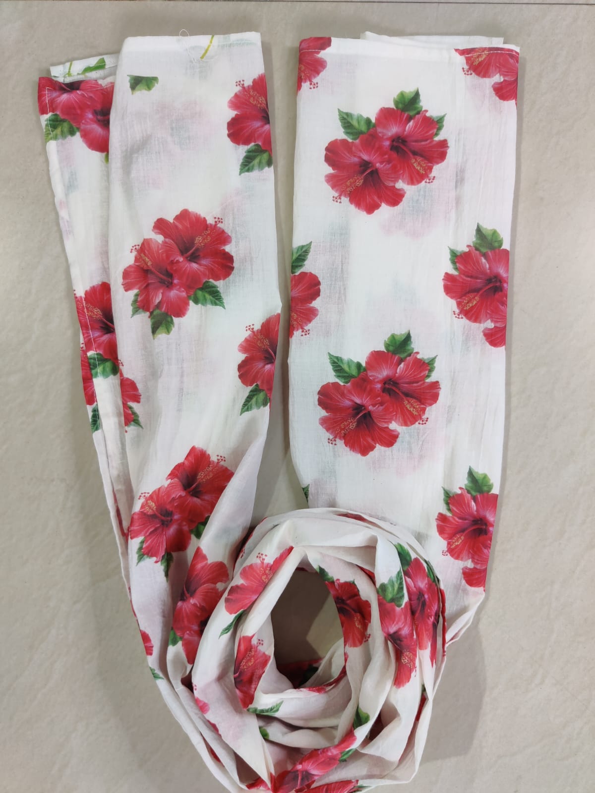 100% cotton Hibiscus printed scarf
