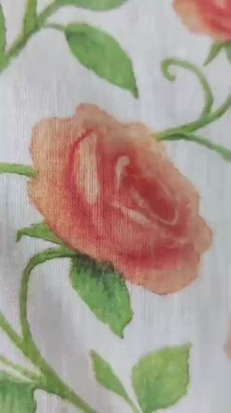100% cotton rose printed scarf