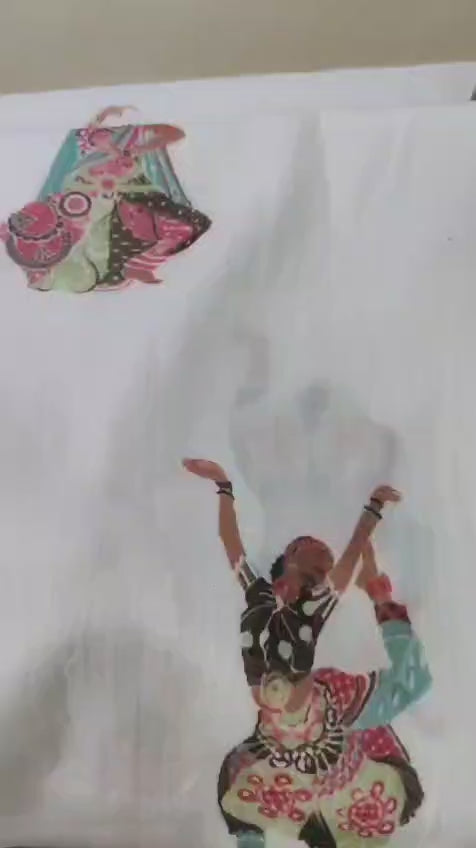 100% cotton Dancing lady printed scarf
