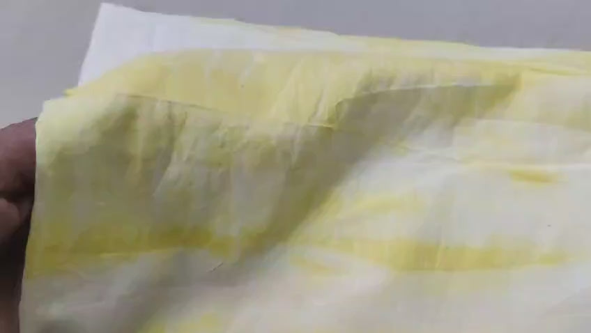 100% cotton hand made turmeric dyed printed scarf