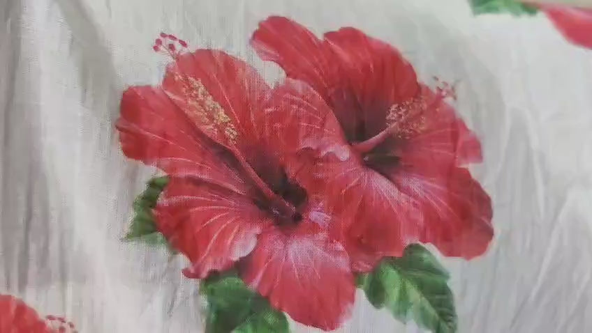 100% cotton Hibiscus printed scarf